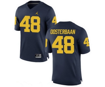 Men's Michigan Wolverines #48 Bennie Oosterbann Navy Blue Stitched College Football Brand Jordan NCAA Jersey