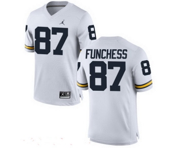 Men's Michigan Wolverines #87 Devin Funchess White Stitched College Football Brand Jordan NCAA Jersey