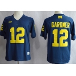 Michigan Wolverines #12 Devin Gardner Navy Blue Jersey