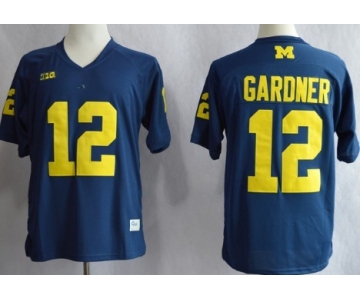 Michigan Wolverines #12 Devin Gardner Navy Blue Jersey