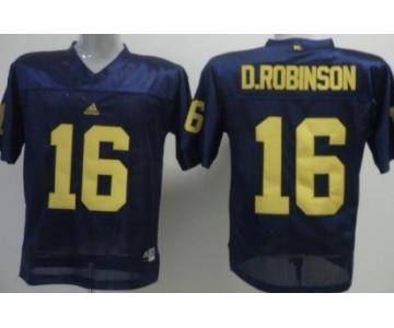 Michigan Wolverines #16 Denard Robinson Navy Blue Jersey