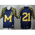 Michigan Wolverines #21 Desmond Howard Navy Blue Under The Lights Jersey