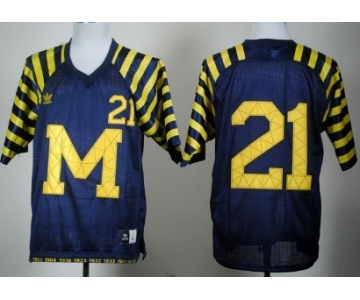 Michigan Wolverines #21 Desmond Howard Navy Blue Under The Lights Jersey