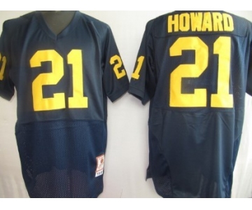 Michigan Wolverines #21 Howard Navy Blue Jersey