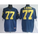 Michigan Wolverines #77 Long Navy Blue Jersey