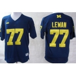 Michigan Wolverines #77 Taylor Lewan Navy Blue Jersey