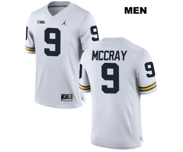 Mike McCray Michigan Wolverines Jordan #9 Mens White Stitched Authentic College Football Jersey