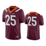 Men's Virginia Tech Hokies #25 Maroon College Football Nike Jersey