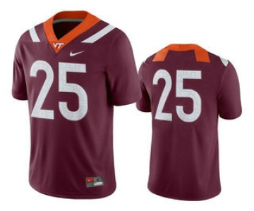 Men's Virginia Tech Hokies #25 Maroon College Football Nike Jersey