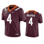 Men's Virginia Tech Hokies #4 Dax Hollifield Maroon 150th College Football Nike Jersey