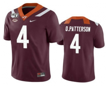 Men's Virginia Tech Hokies #4 Quincy Patterson II Maroon 150th College Football Nike Jersey