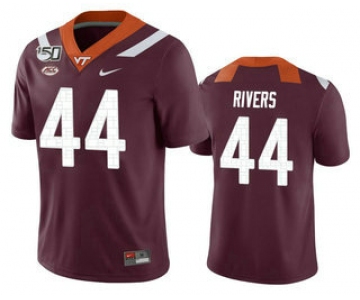 Men's Virginia Tech Hokies #44 Dylan Rivers Maroon 150th College Football Nike Jersey