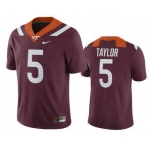 Men's Virginia Tech Hokies #5 Tyrod Taylor Maroon College Football Nike Jersey