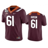 Men's Virginia Tech Hokies #61 Bryan Hudson Maroon 150th College Football Nike Jersey