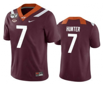 Men's Virginia Tech Hokies #7 Devon Hunter Maroon 150th College Football Nike Jersey