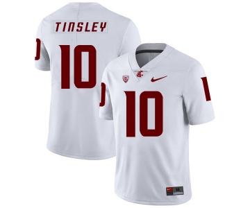 Washington State Cougars 10 Trey Tinsley White College Football Jersey