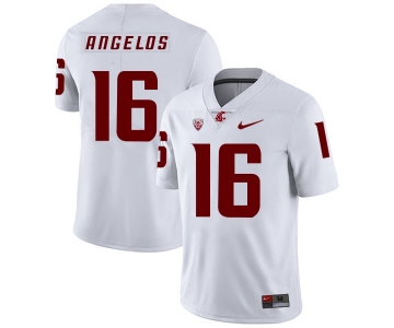 Washington State Cougars 16 Aaron Angelos White College Football Jersey