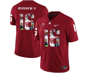 Washington State Cougars 16 Gardner Minshew II Red Fashion College Football Jersey