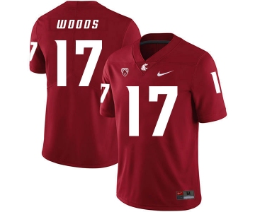 Washington State Cougars 17 Kassidy Woods Red College Football Jersey
