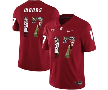 Washington State Cougars 17 Kassidy Woods Red Fashion College Football Jersey