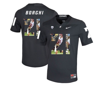 Washington State Cougars 21 Max Borghi Black Fashion College Football Jersey