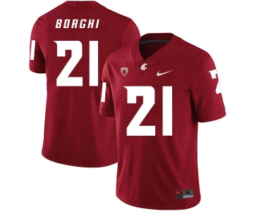 Washington State Cougars 21 Max Borghi Red College Football Jersey