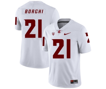 Washington State Cougars 21 Max Borghi White College Football Jersey