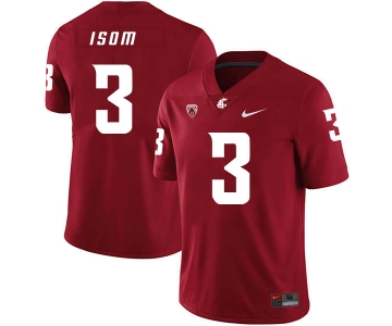 Washington State Cougars 3 Daniel Isom Red College Football Jersey