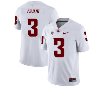 Washington State Cougars 3 Daniel Isom White College Football Jersey