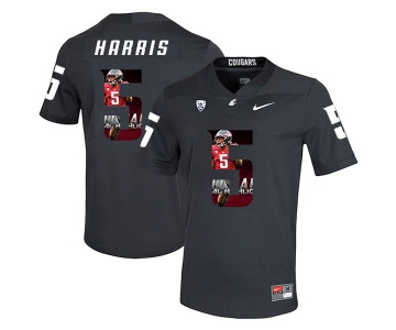 Washington State Cougars 5 Travell Harris Black Fashion College Football Jersey