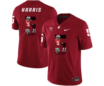 Washington State Cougars 5 Travell Harris Red Fashion College Football Jersey