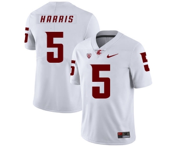 Washington State Cougars 5 Travell Harris White College Football Jersey