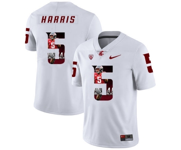 Washington State Cougars 5 Travell Harris White Fashion College Football Jersey