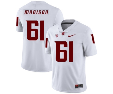 Washington State Cougars 61 Cole Madison White College Football Jersey