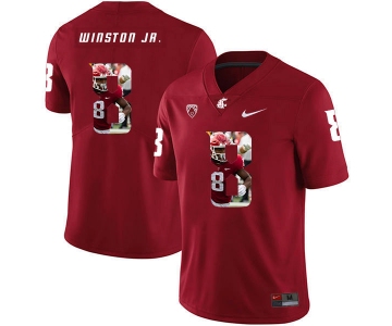 Washington State Cougars 8 Easop Winston Jr. Red Fashion College Football Jersey