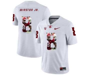 Washington State Cougars 8 Easop Winston Jr. White Fashion College Football Jersey