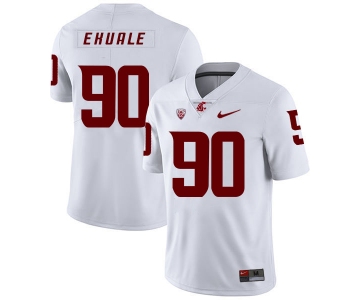 Washington State Cougars 90 Daniel Ekuale White College Football Jersey