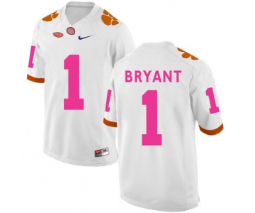 Clemson Tigers 1 Kelly Bryant White Breast Cancer Awareness College Football Jersey