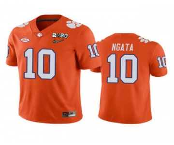 Men's Clemson Tigers #10 Joseph Ngata Orange 2020 National Championship Game Jersey