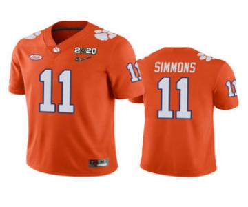 Men's Clemson Tigers #11 Isaiah Simmons Orange 2020 National Championship Game Jersey