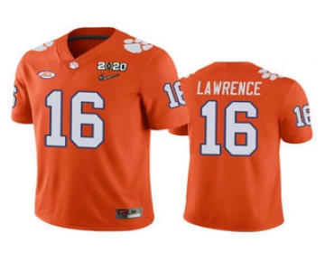 Men's Clemson Tigers #16 Trevor Lawrence Orange 2020 National Championship Game Jersey