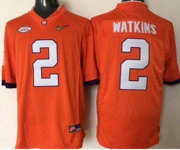 Men's Clemson Tigers #2 Sammy Watkins Orange 2016 Playoff Diamond Quest College Football Nike Limited Jersey