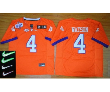 Men's Clemson Tigers #4 Deshaun Watson Orange 2016 Playoff Rose Bowl Special Event Diamond Quest Jersey