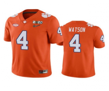Men's Clemson Tigers #4 Deshaun Watson Orange 2020 National Championship Game Jersey