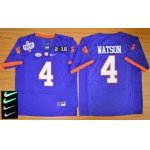 Men's Clemson Tigers #4 Deshaun Watson Purple 2016 Playoff Rose Bowl Special Event Diamond Quest Jersey