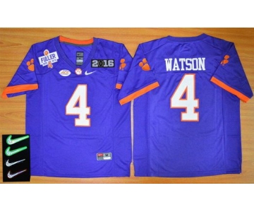 Men's Clemson Tigers #4 Deshaun Watson Purple 2016 Playoff Rose Bowl Special Event Diamond Quest Jersey