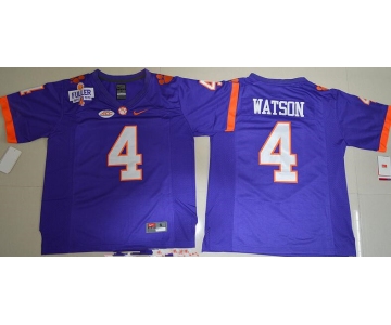 Men's Clemson Tigers #4 Deshaun Watson Purple Stitched NCAA Nike 2016 College Football Jersey