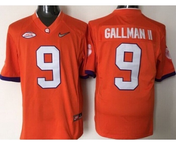 Men's Clemson Tigers #9 Wayne Gallman II Orange 2016 Playoff Diamond Quest College Football Nike Limited Jersey