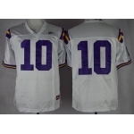 LSU Tigers #10 Anthony Jennings White Jersey