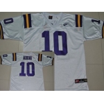 LSU Tigers #10 Joseph Addai White Jersey